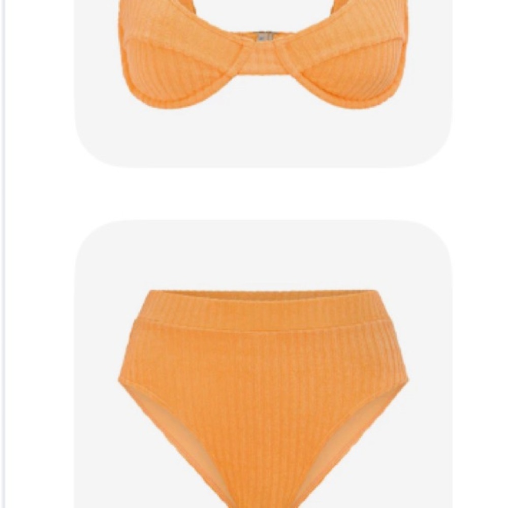 Orange Ribbed Bikini Set - image 2